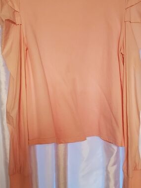 Fashion Nova Peach Long Sleeve Ruffle Shoulder Top